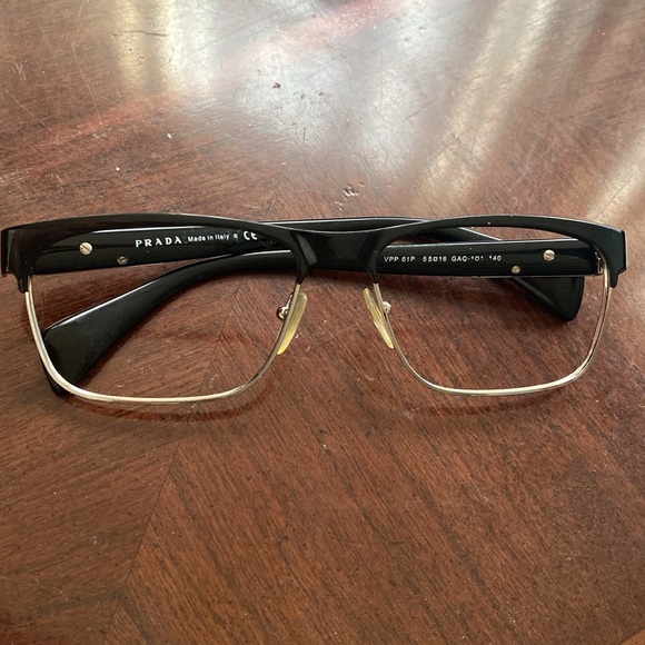 Prada eye 👁️ glasses black & silver frame only made in Italy unisex - Picture 9 of 16